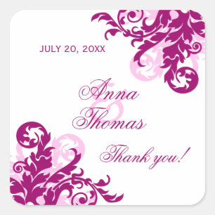 Magenta Blühe Gastgeschenk Hochzeit Stickers