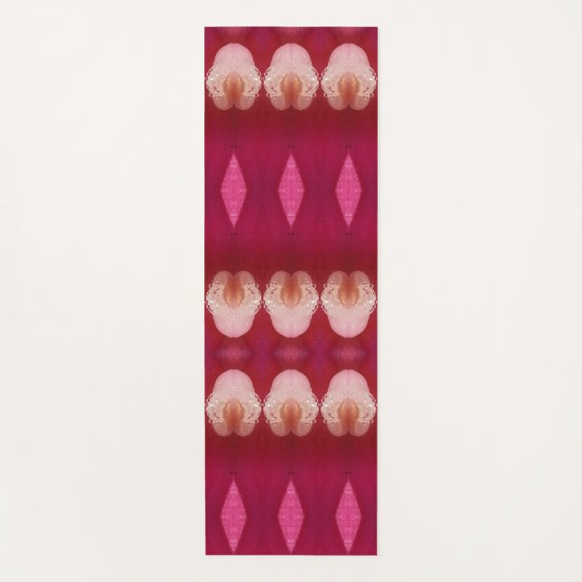 Magenta Blume Ikat 2 Yogamatte (Vorderseite)