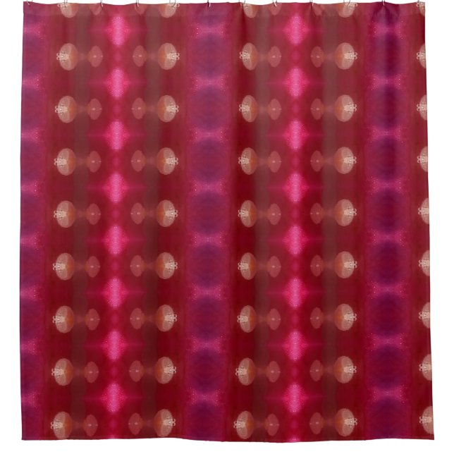 Magenta Blume Ikat 7 Duschvorhang (Vorderseite)