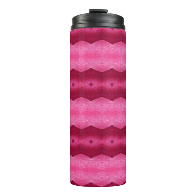 Magenta Blume Ikat 8 Thermosbecher (Vorderseite)