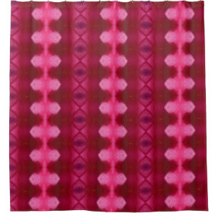 Magenta Blume Ikat 9 Duschvorhang