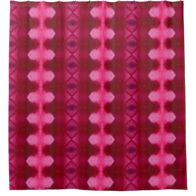 Magenta Blume Ikat 9 Duschvorhang (Vorderseite)