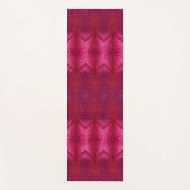 Magenta Blume Ikat Yogamatte (Vorderseite)
