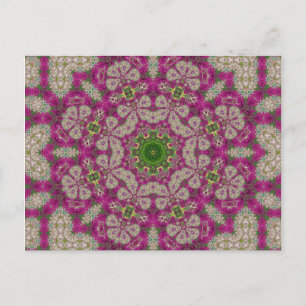 Magenta Blume Lace Mandala Postkarte