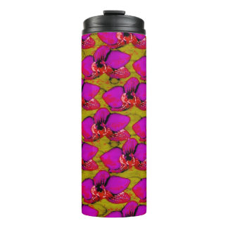 Magenta Blumenmuster Thermosbecher