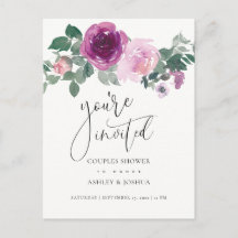 Magenta Blush Floral Ivory Couples Wedding Shower