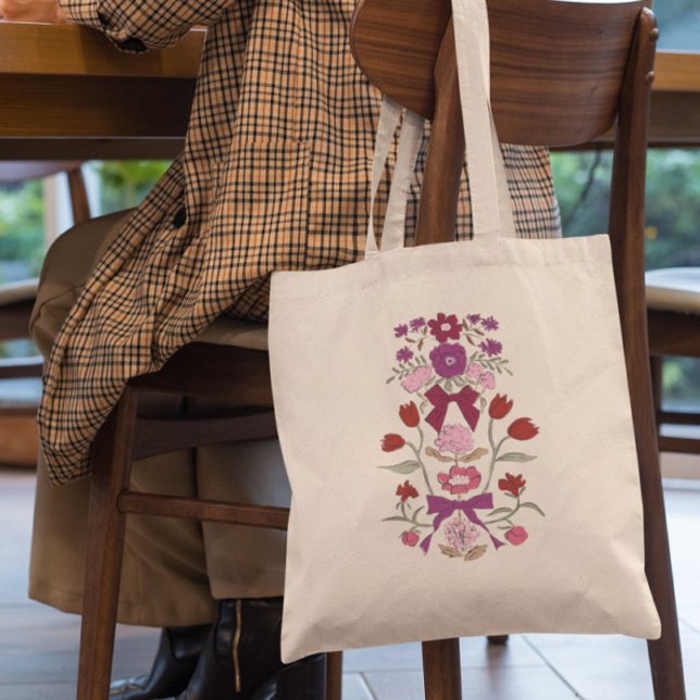 Magenta Bows und Blüten Tragetasche (Von Creator hochgeladen)