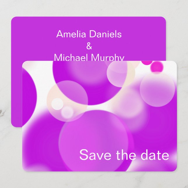 Magenta Bubble Save The Date (Vorne/Hinten)