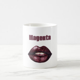 Magenta Burgunderrot Lippen Kaffeetasse