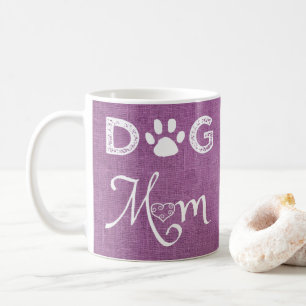 Magenta Burlap Chien Maman Café Mug