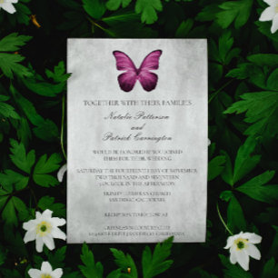 Magenta Butterfly Faire-part de mariage
