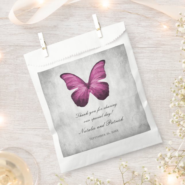 Magenta Butterfly Gastgeschenk Hochzeit Bags Geschenktütchen (Ausgeschnitten)