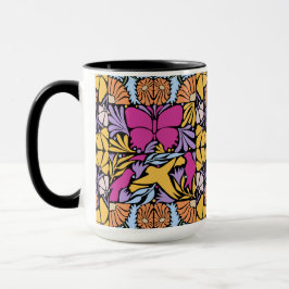 Magenta Butterfly in Botanisch Tasse
