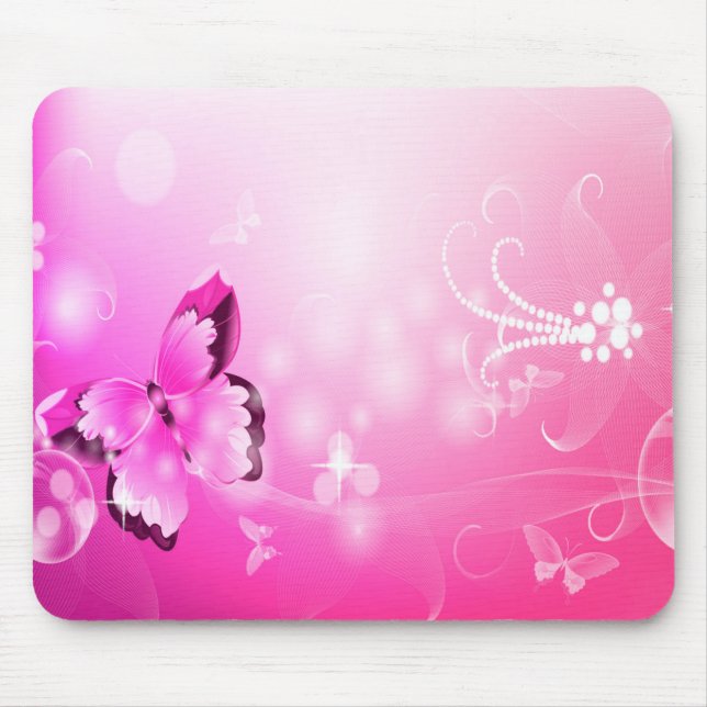 Magenta Butterfly Mousepad (Vorne)