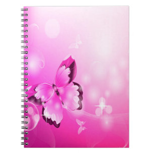 Magenta Butterfly Notizblock
