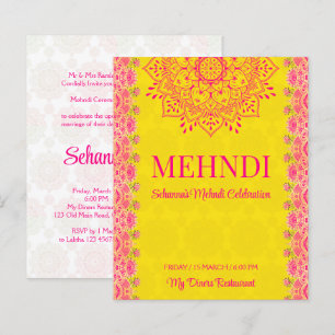 Magenta cerbellgelb Mehndi Haushalt einladen