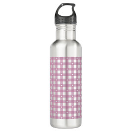 Magenta Checks Edelstahlflasche