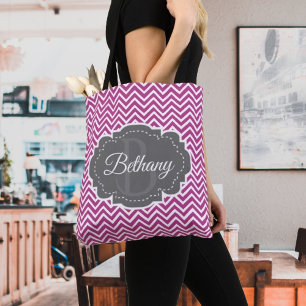 Magenta Chevron Sac fourre-tout personnalisé