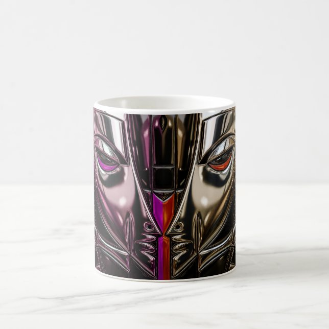Magenta Chrome Gesicht Kaffeetasse (Mittel)