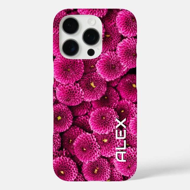 Magenta Chrysanthemum coque iphone - Bold Floral A (Verso)