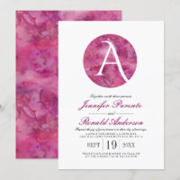 Magenta Cloud Window Monogram Hochzeitsempfehlung