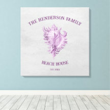 Magenta Conch Muschel Canvas Print