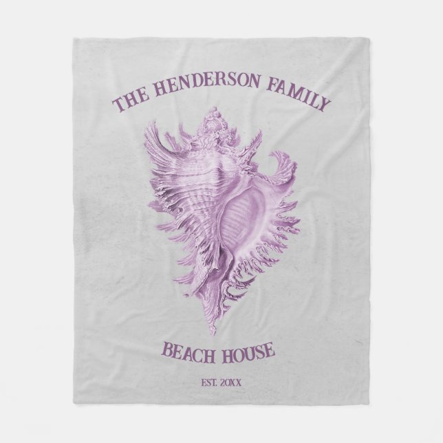 Magenta Conch Muschel Fleece Blanket (Vorderseite)