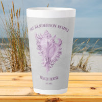 Magenta Conch Muschel Latte Tasse