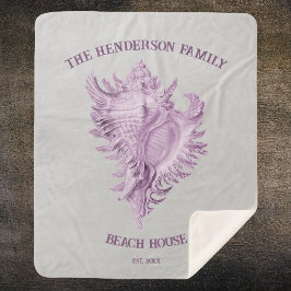 Magenta Conch Muschel Sherpa Blanket Sherpadecke