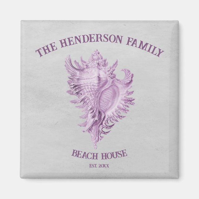 Magenta Conch Shell Magnet (Devant)