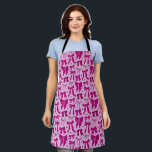 Magenta Coquette Bows Hearts Girly Schürze<br><div class="desc">Whimsikale und coquette Schürze mit handgezeichneter Illustration von Magentaschleifen und Herzen.</div>