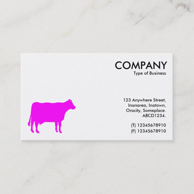 Magenta Cow Symbol - Weiß Visitenkarte (Vorderseite)