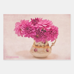 Magenta Dahlias Geschenkpapier Set