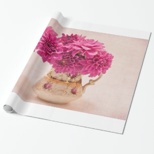 Magenta Dahlias Gift Wrap Geschenkpapier