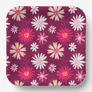 Magenta Daisy Design Pappteller