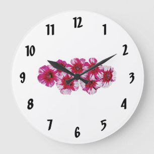 Magenta Dianthus Große Wanduhr