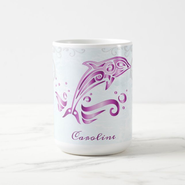 Magenta Dolphin Personalisiert Coffee Tasse (Mittel)
