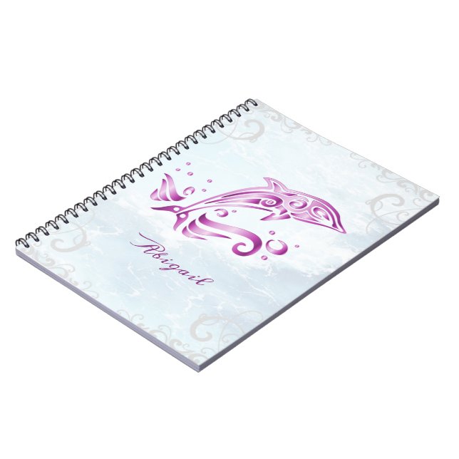Magenta Dolphin Personalized Notebook Notizblock (Linke Seite)