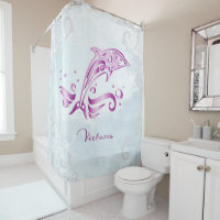 Magenta Dolphin rideau de douche personnalisé