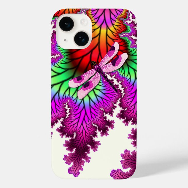Magenta Dragonfly Case-Mate iPhone 14 Hülle (Rückseite)