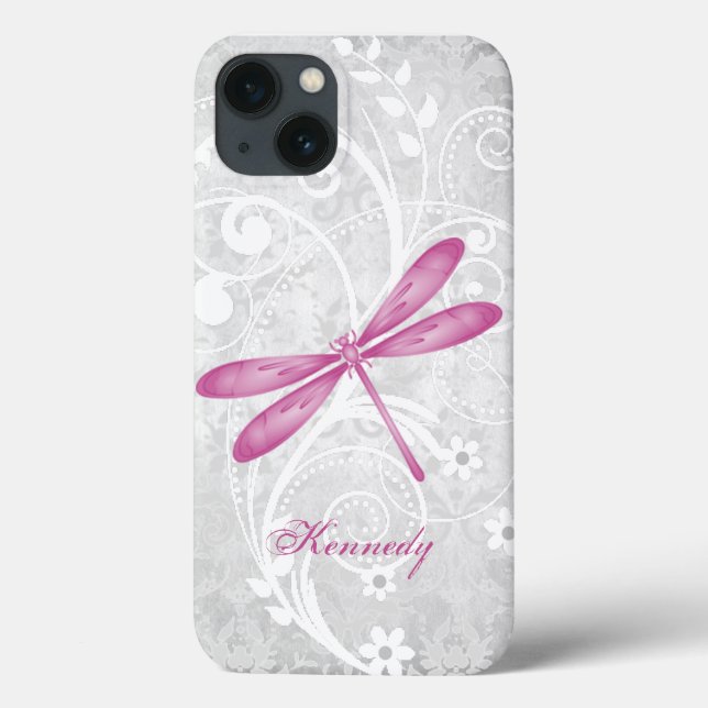 Magenta Dragonfly Personalisiert Case-Mate iPhone Hülle (Rückseite)