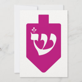 Magenta Dreidel für Chanukah mit Letter Shin