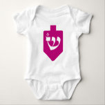 Magenta Dreidel Hebrew Letter Shin Hanukkah  Baby Strampler<br><div class="desc">Das auffallend einfache Dreifach mit dem Buchstaben "shin".
Eine großartige Dekoration und Geschenkidee für das Festival der Lichter - Hanukkah.</div>