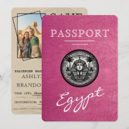 Magenta Egypt Passport Wedding Save the Date