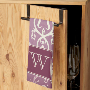 Magenta Elegant Blühe Monogramm Handtuch