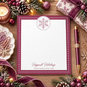Magenta Fancy-Schneekristall personalisierter Feie Notizblock
