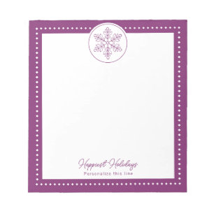 Magenta Fancy-Schneekristall personalisierter Feie Notizblock