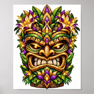 Magenta-Feder-Tiki-Plakat Poster