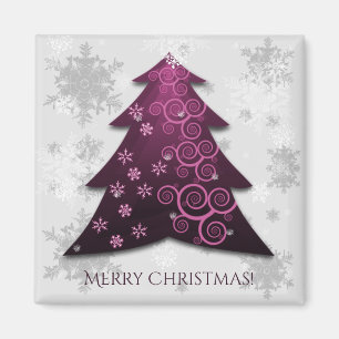 Magenta Festif Arbre de Noël Magnet