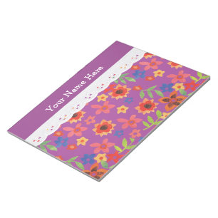 Magenta floral personnalisé, Bloc-notes en dentell